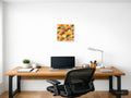 Vintage Geometric Triangle Mosaic Square Wall Art — A4 / Office