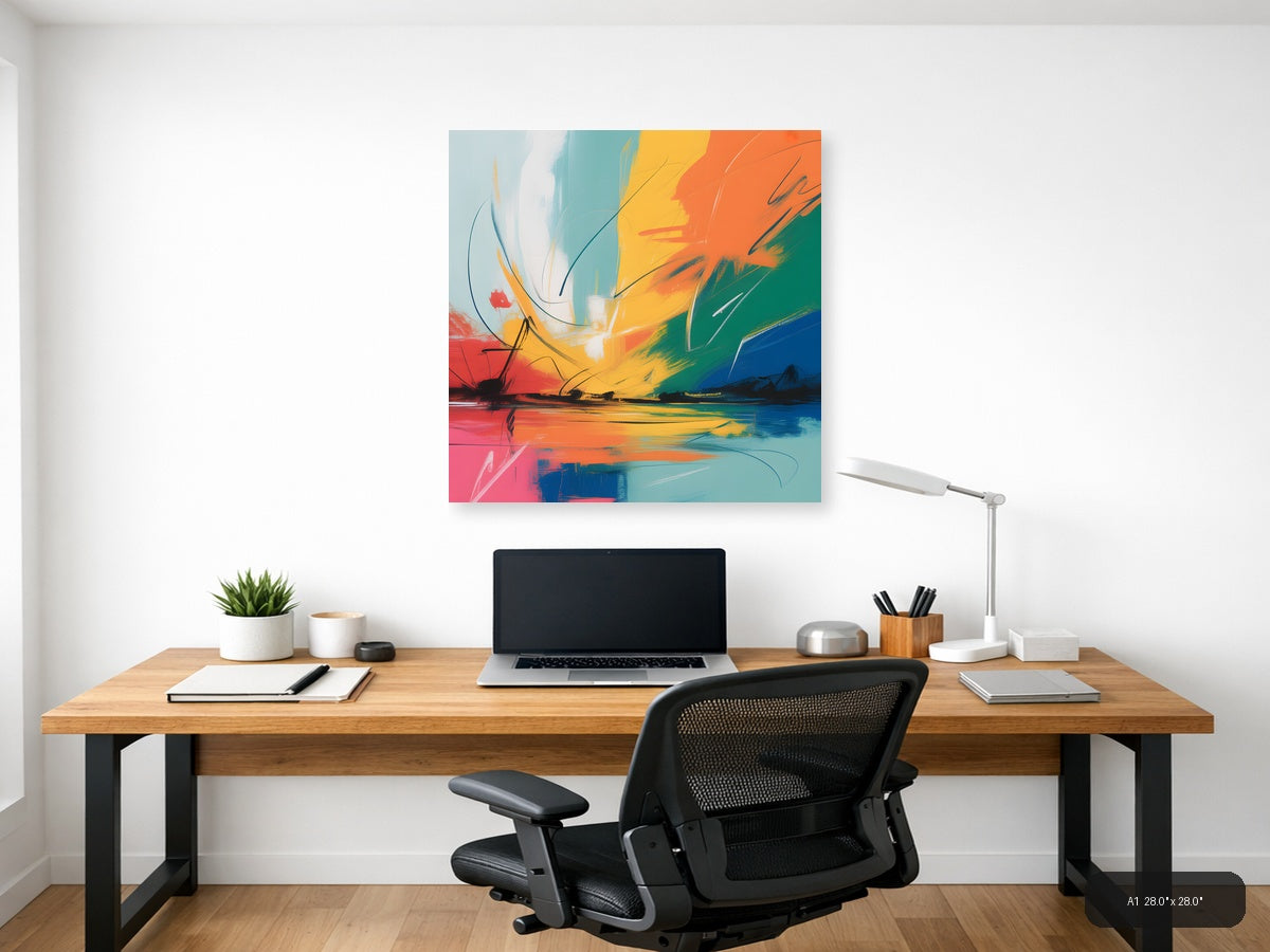 Colorful Abstract Landscape Sunset Wall Art — A1 / Office