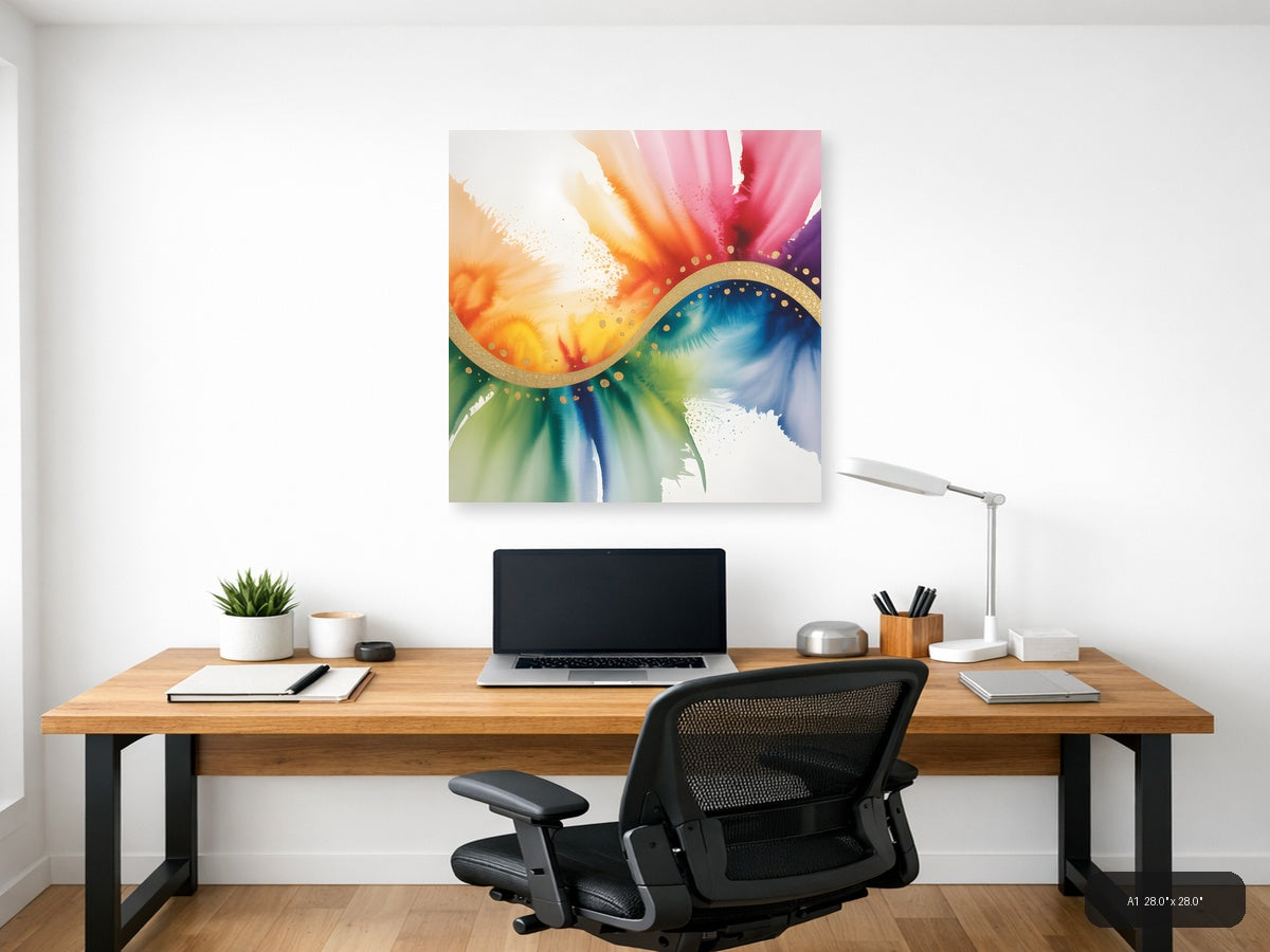 Colorful Watercolor Infinity Symbol Abstract Wall Art — A1 / Office