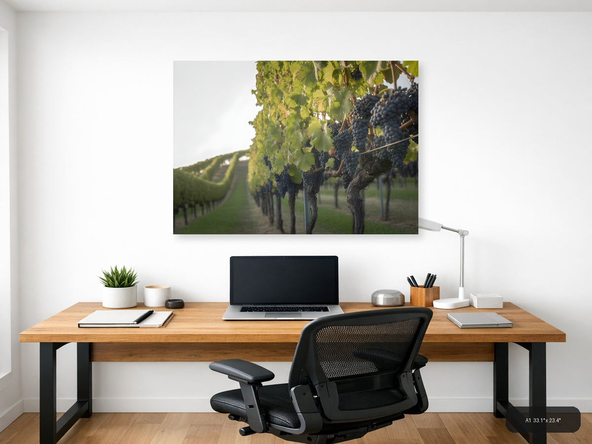 Vineyard Rows Minimalist Landscape Wall Art — A1 / Office