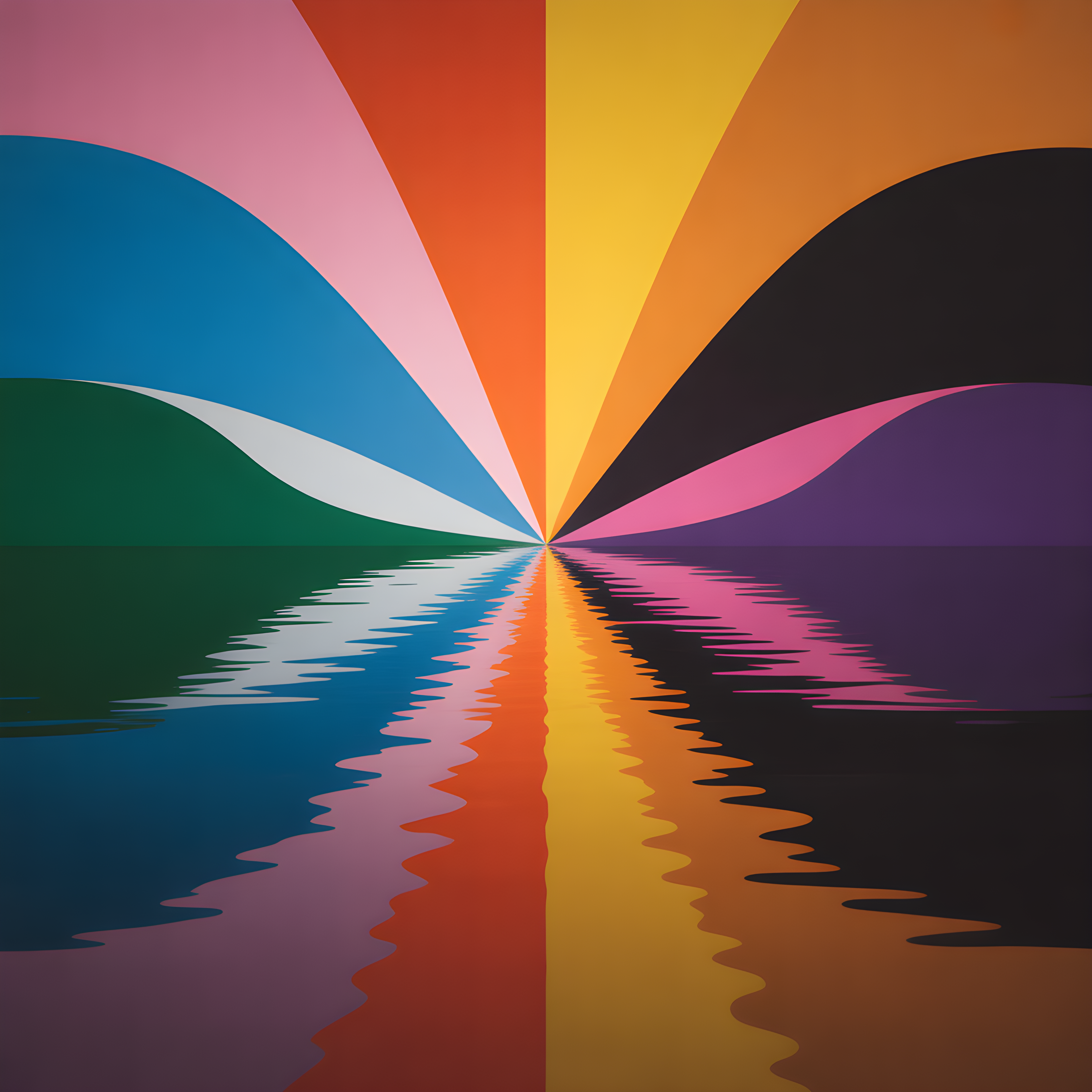 Colorful Radiant Sunset Reflection Photography Wall Art