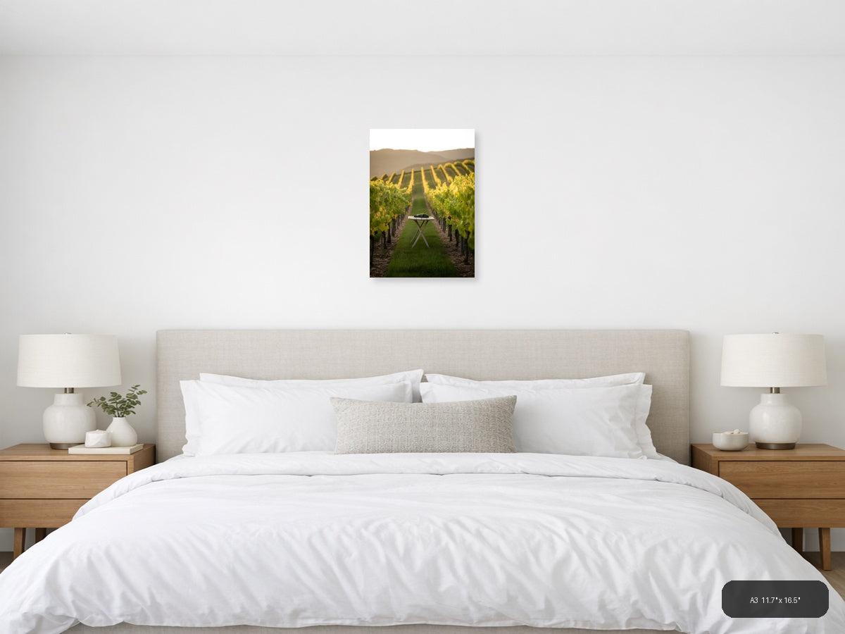 Vineyard Harvest Minimalist Portrait Wall Art — A3 / Bedroom