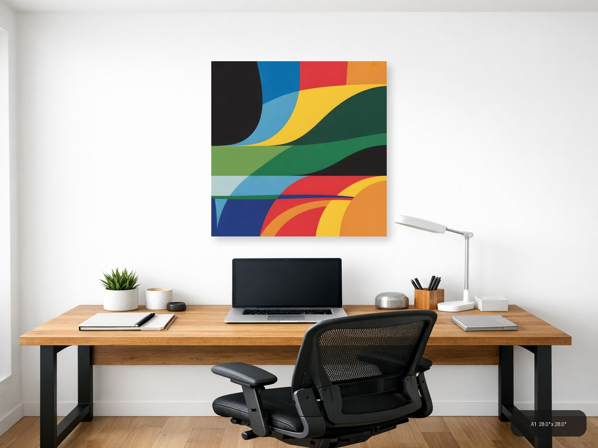Colorful Abstract Waves Photography Wall Art — A1 / Office