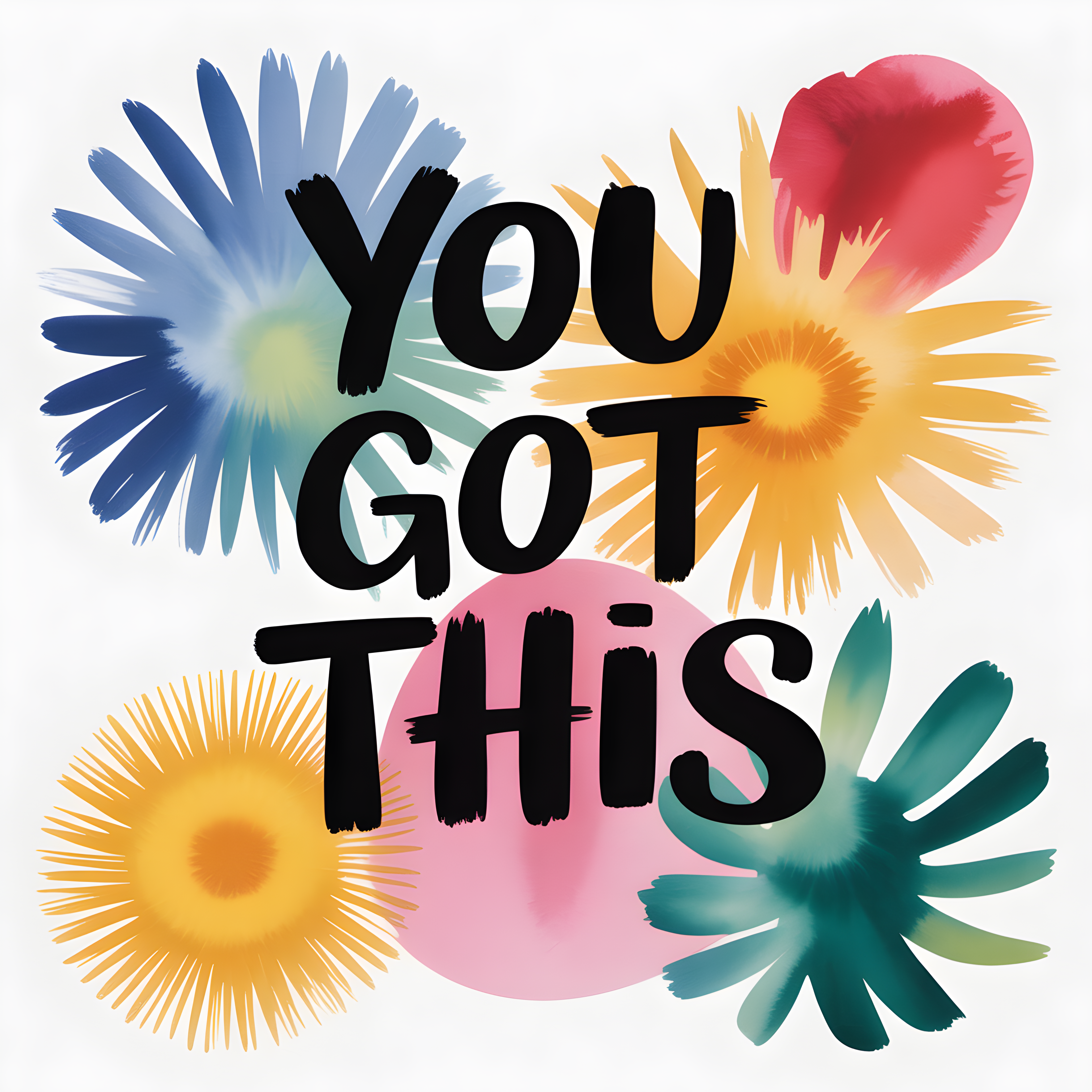 You Got This Watercolor Floral Motivational Wall Art