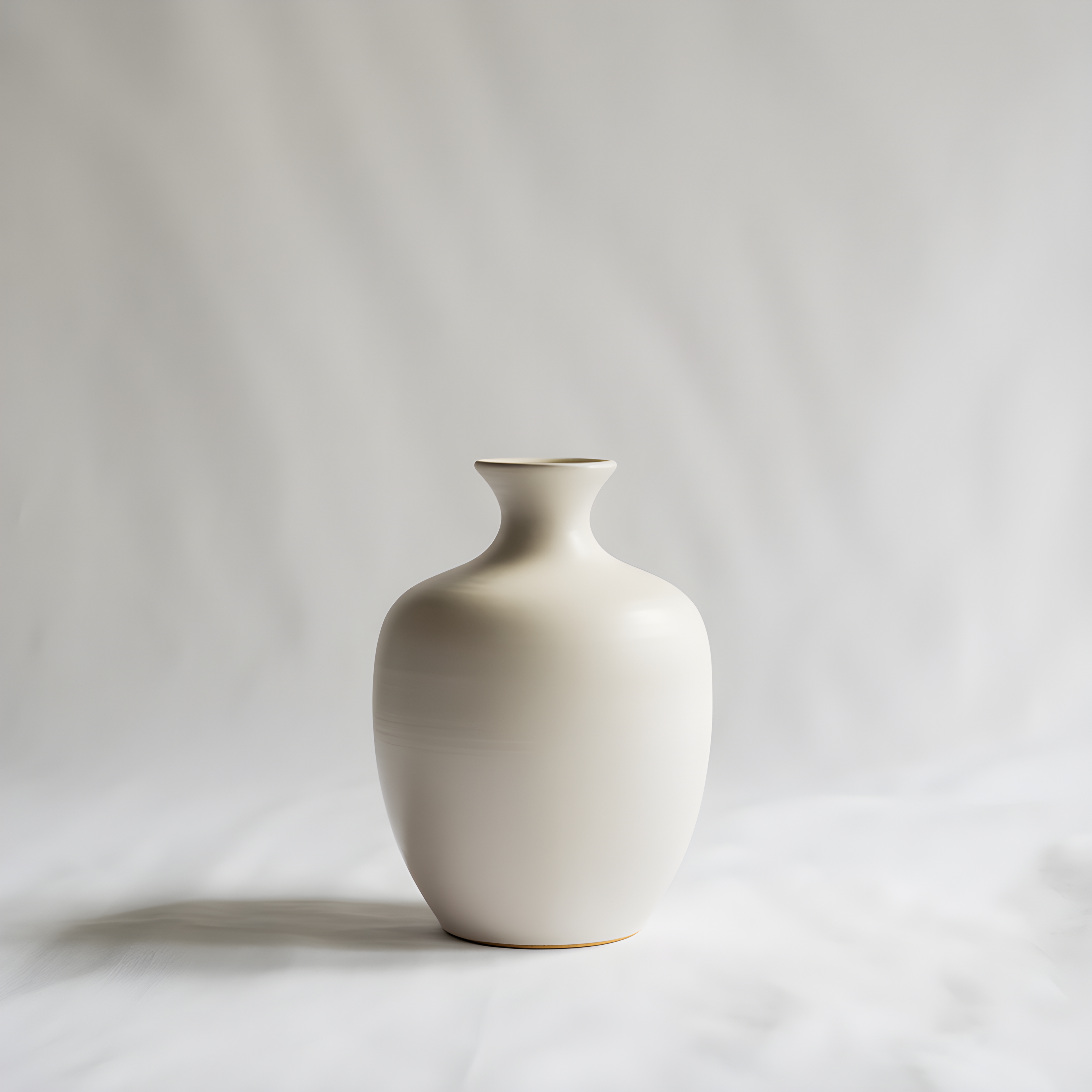 Minimalist White Ceramic Vase Sculpture Wall Art