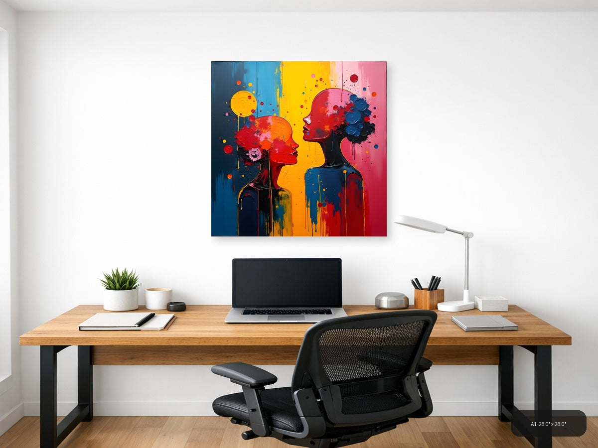 Colorful Abstract Silhouettes Communication Wall Art — A1 / Office