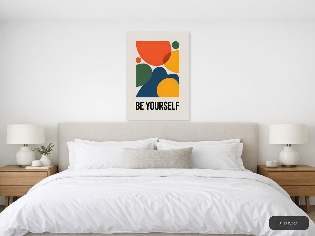 Be Yourself Minimalist Abstract Geometric Wall Art — A1 / Bedroom
