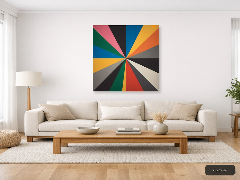 Colorful Radial Sunburst Pattern Photography Wall Art — A1 / Living Room