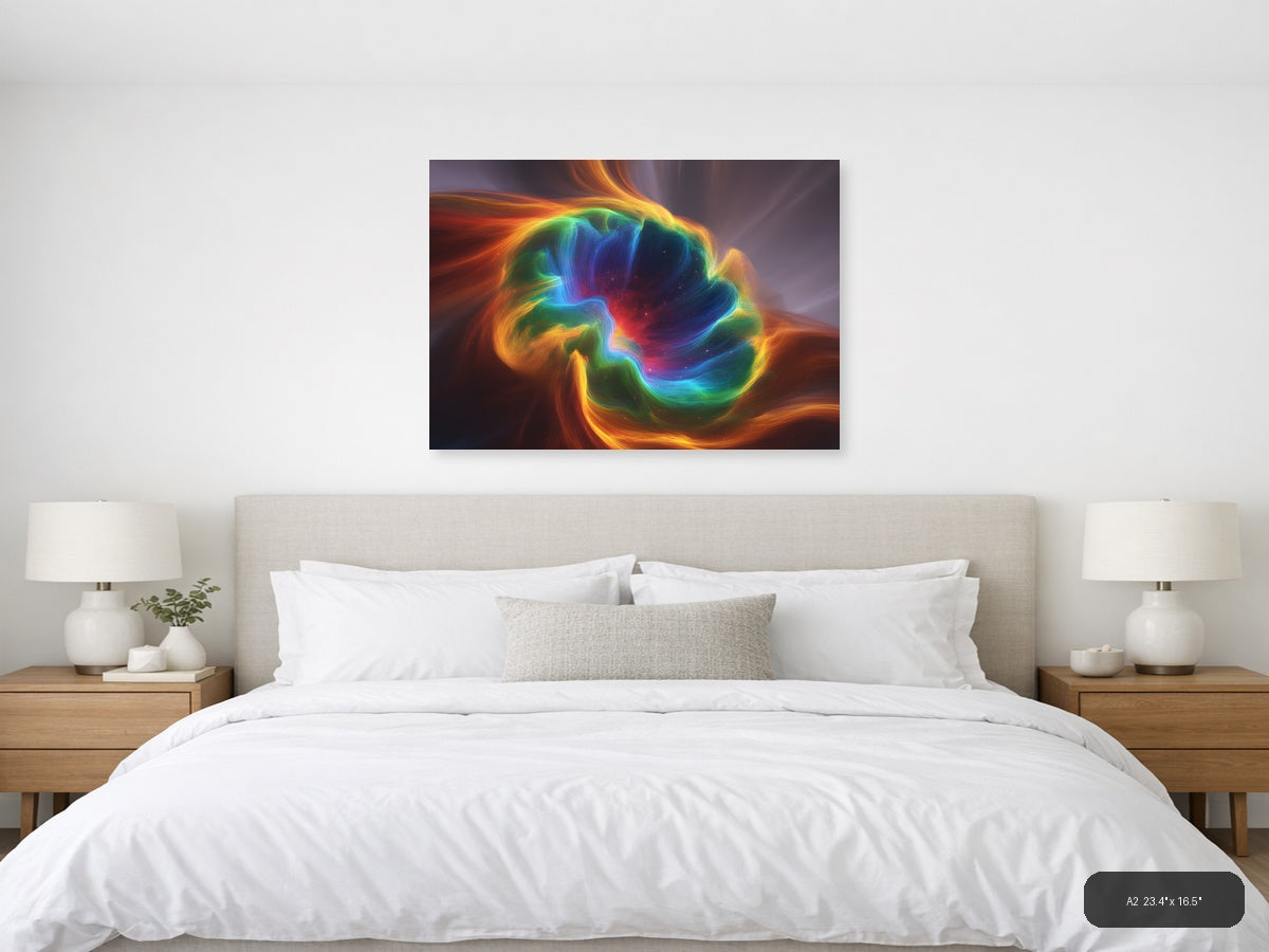 Colorful Abstract Energy Swirl Modern Wall Art — A2 / Bedroom