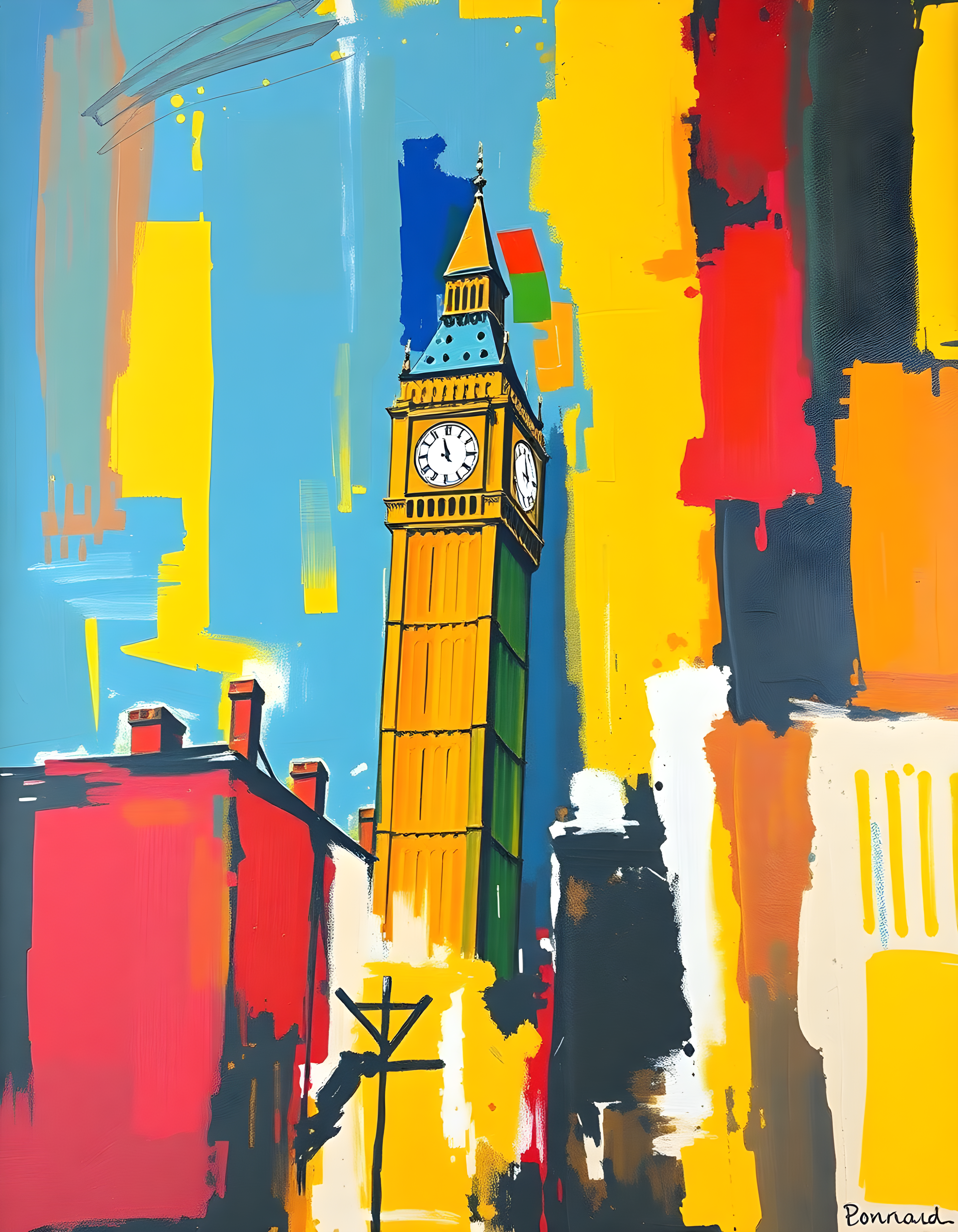 Big Ben London Abstract Pop Art Colorful Wall Art