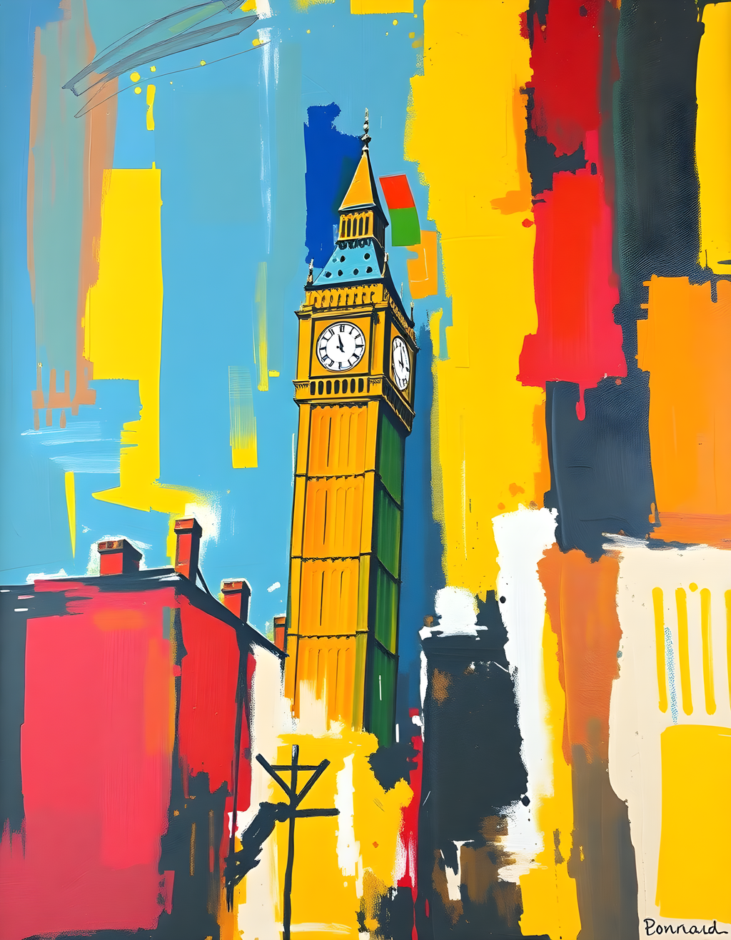 Big Ben London Abstract Colorful Pop Art Wall Art