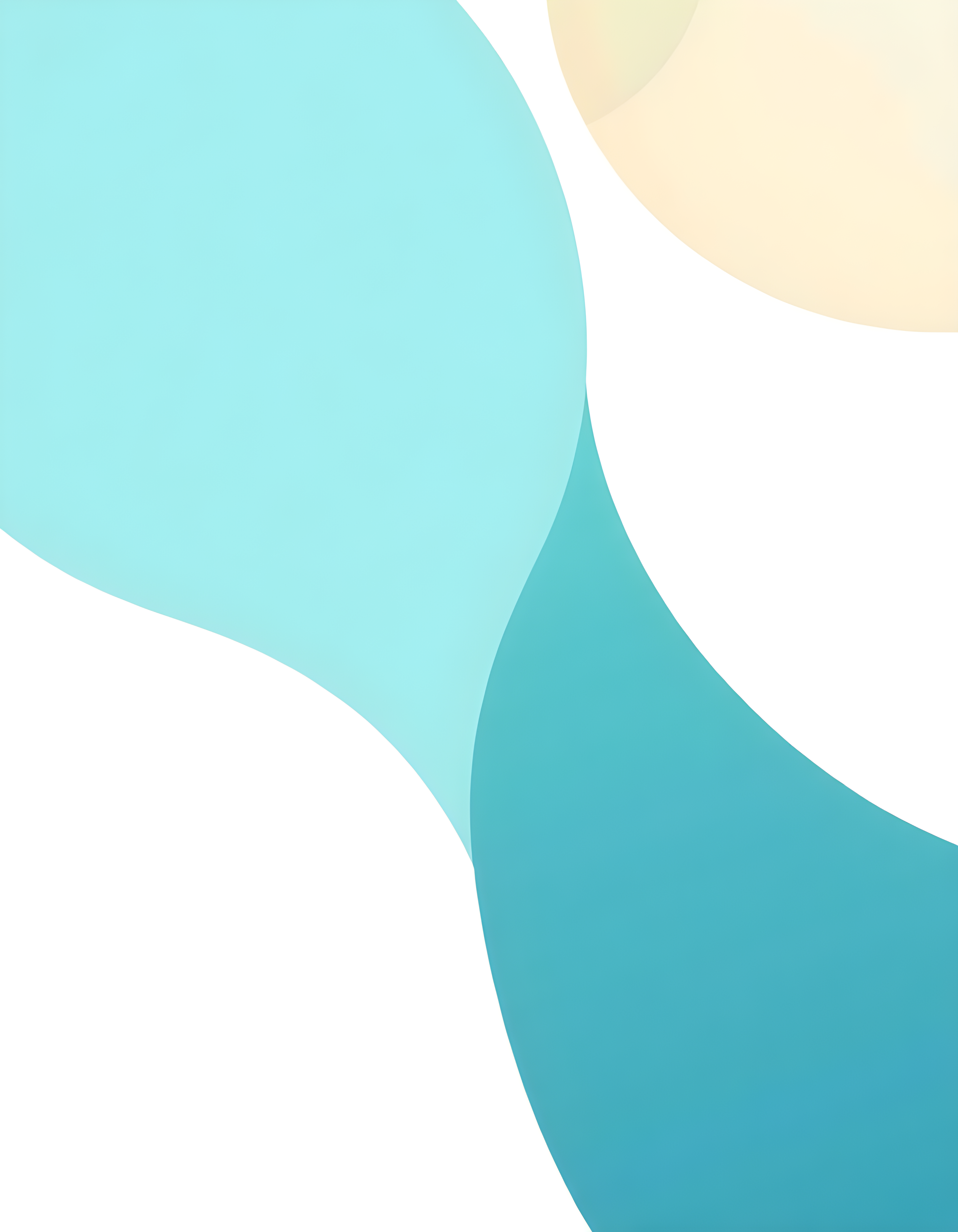 Minimalist Turquoise and Cream Abstract Curves Wall Art