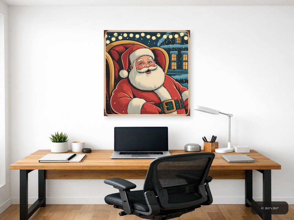 Vintage Santa Claus Christmas Wall Art — A1 / Office