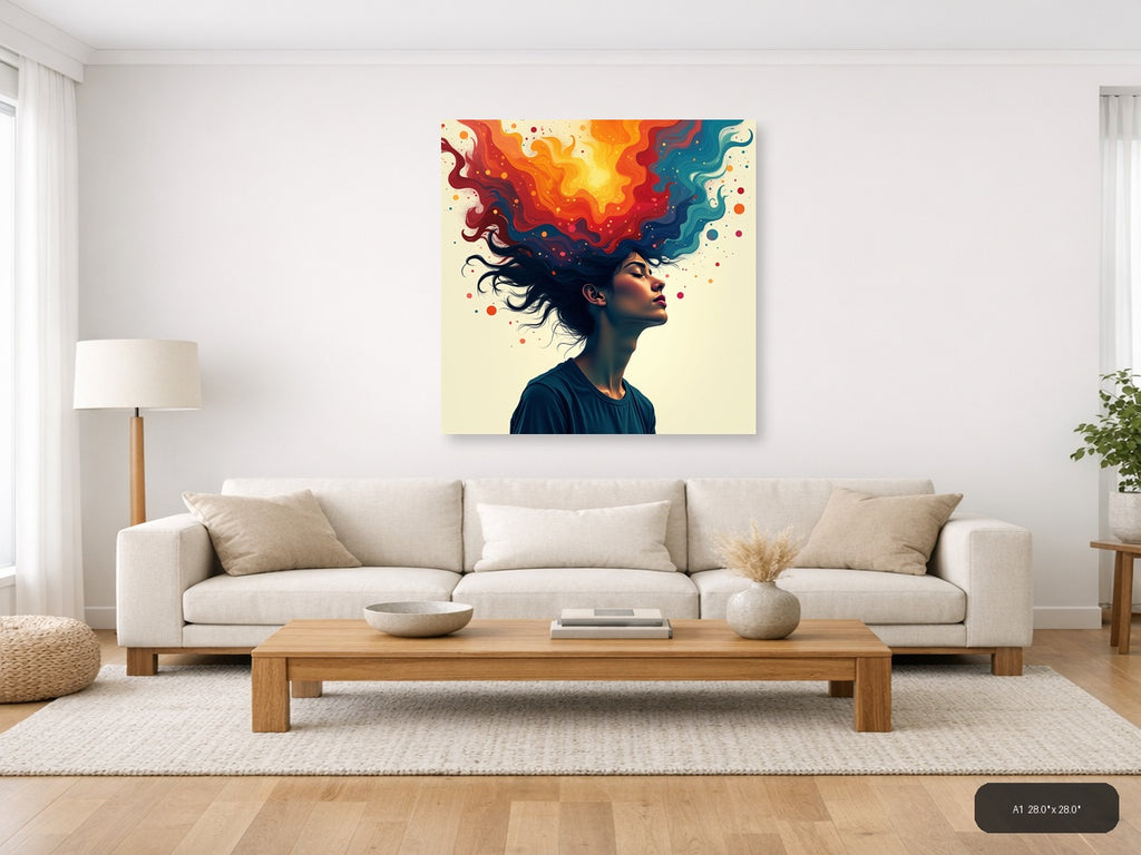 Colorful Mind Abstract Portrait Wall Art — A1 / Living Room