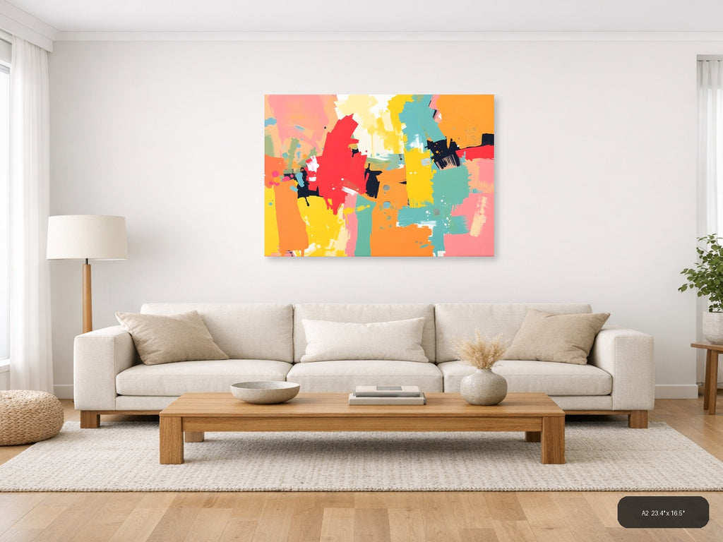 Vibrant Abstract Splatter Art | Colorful Wall Art — A2 / Living Room