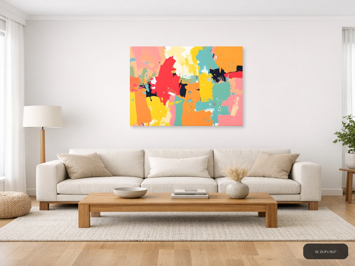 Vibrant Abstract Splatter Art | Colorful Wall Art — A2 / Living Room
