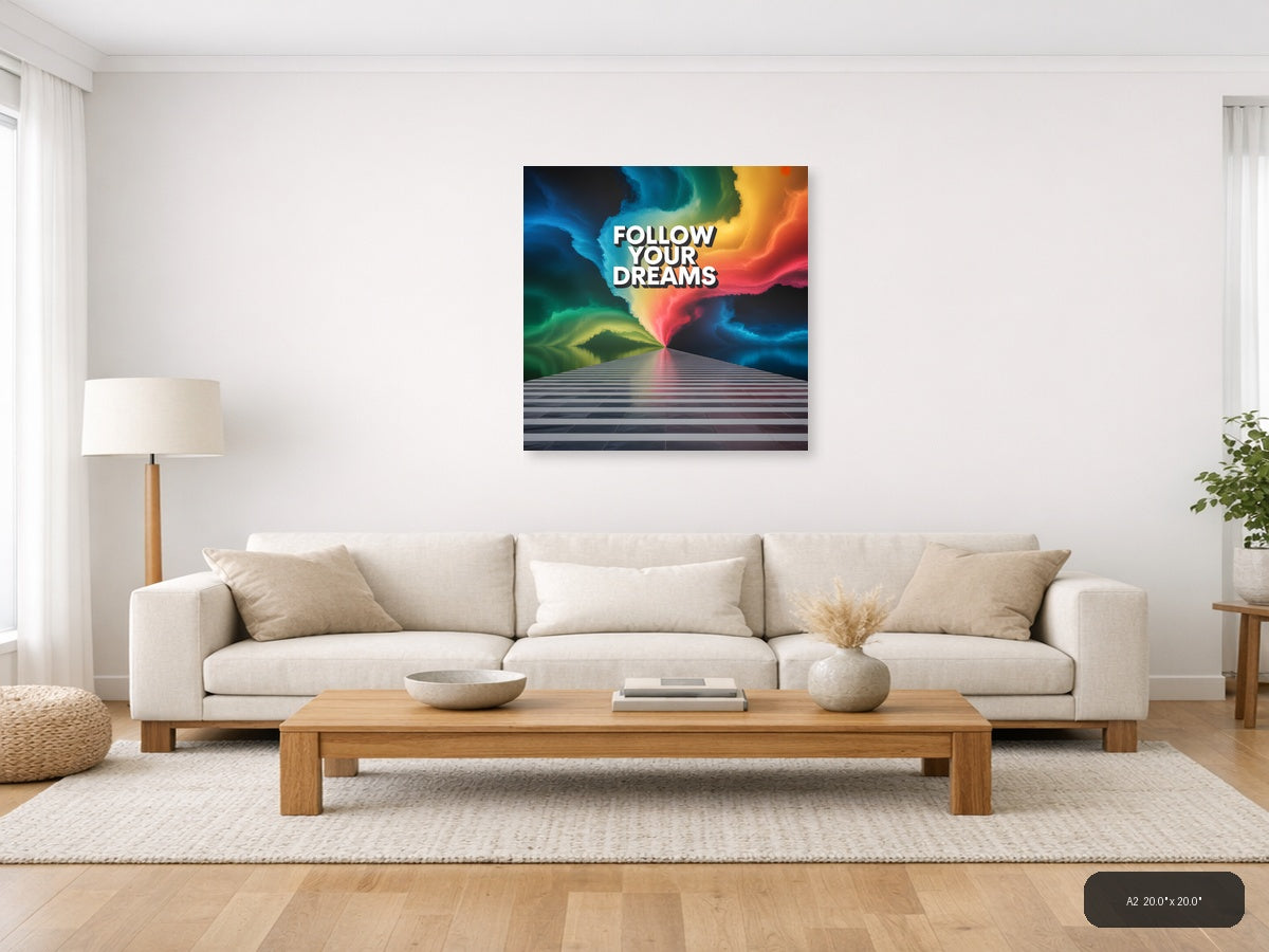 Colorful Abstract Light Rays Photography Wall Art — A2 / Living Room