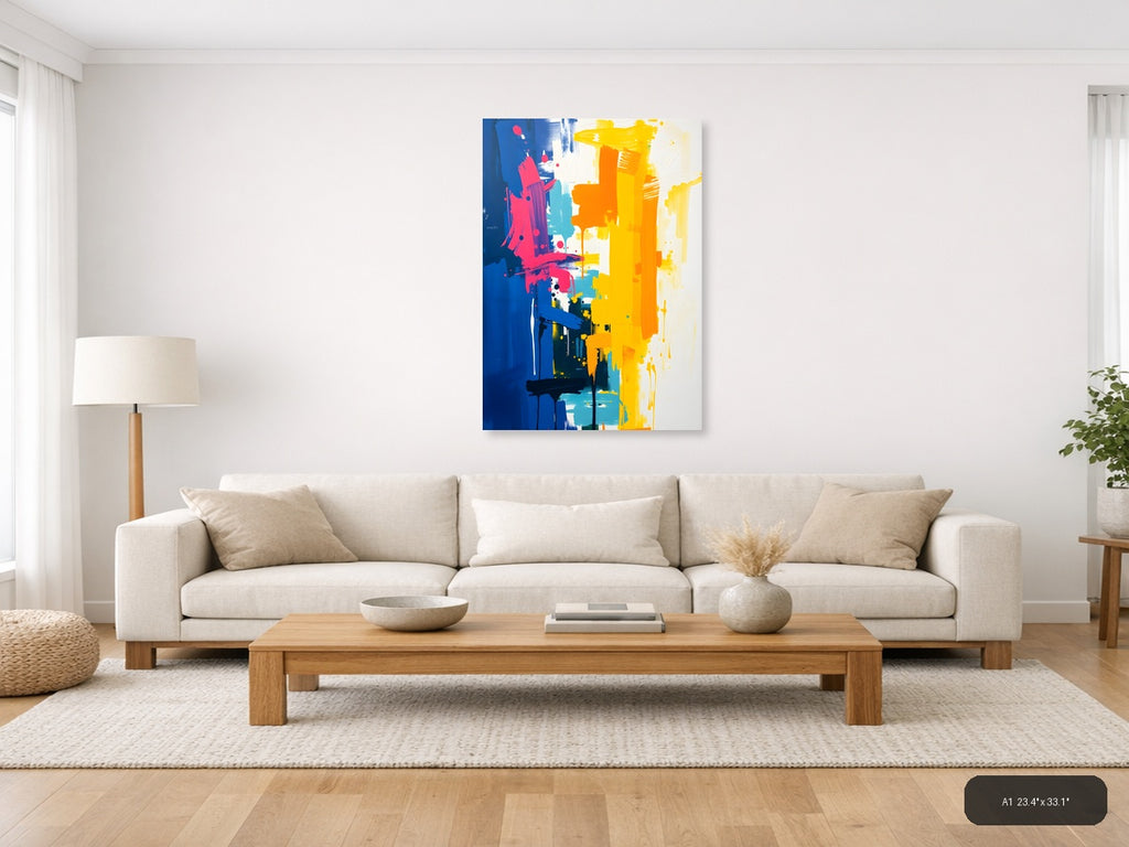 Bold Abstract Paint Splash Portrait Wall Art — A1 / Living Room