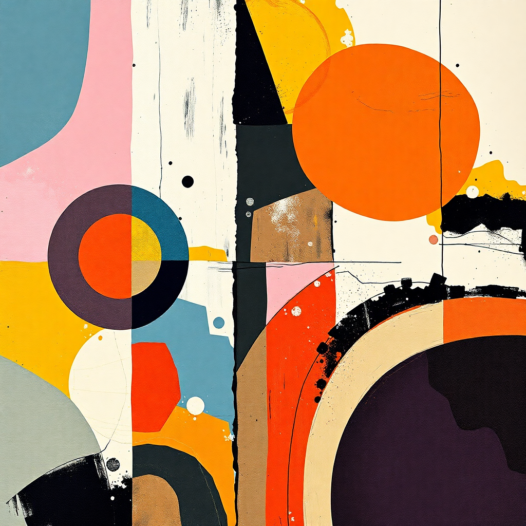 Vibrant Abstract Geometric Circles Modern Wall Art