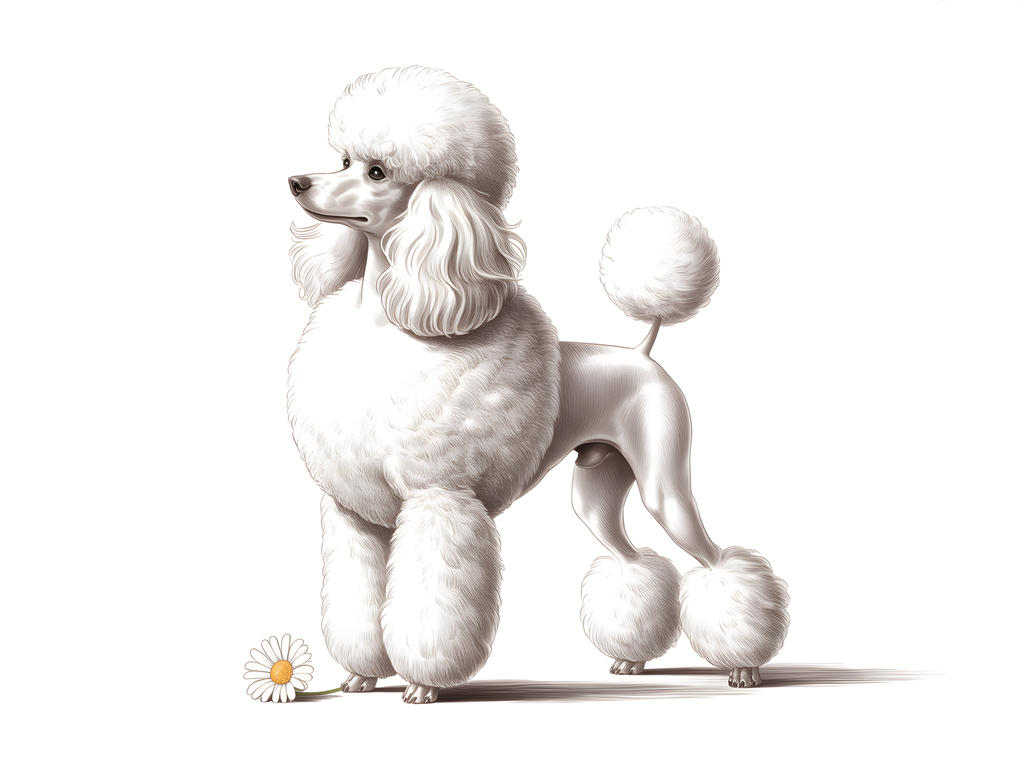 Poodle — Minimalist (Landscape) Canvas Print | Minimalist Wall Art | A4 A3 A2 A1