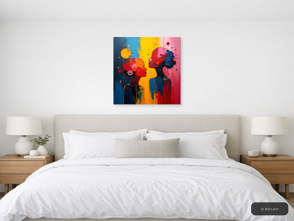 Colorful Abstract Silhouettes Communication Wall Art — A2 / Bedroom
