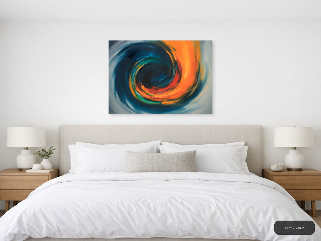 Vibrant Abstract Spiral Motion Modern Wall Art — A2 / Bedroom