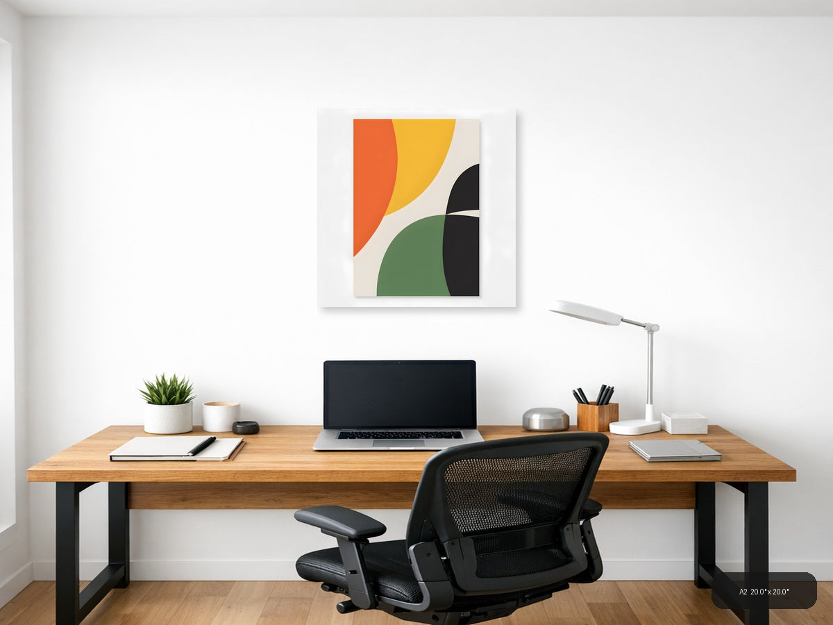 Minimalist Abstract Geometric Shapes Wall Art — A2 / Office