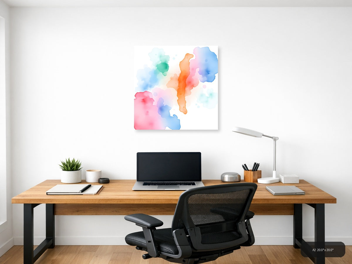 Colorful Watercolor Silhouettes Abstract Wall Art — A2 / Office