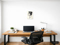Profile Portrait Line Art Woman with Bun Hairstyle Wall Art — A4 / Office