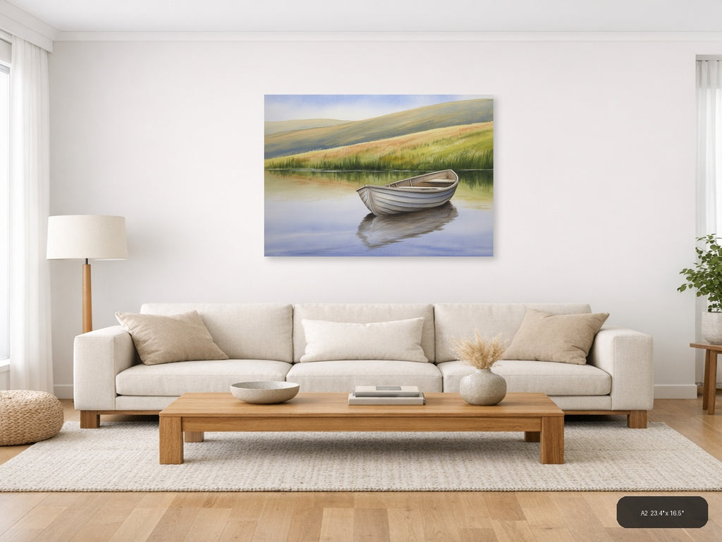 Rn — Watercolor (Landscape) Canvas Print | Watercolor Wall Art | A4 A3 A2 A1 — A2 / Living Room