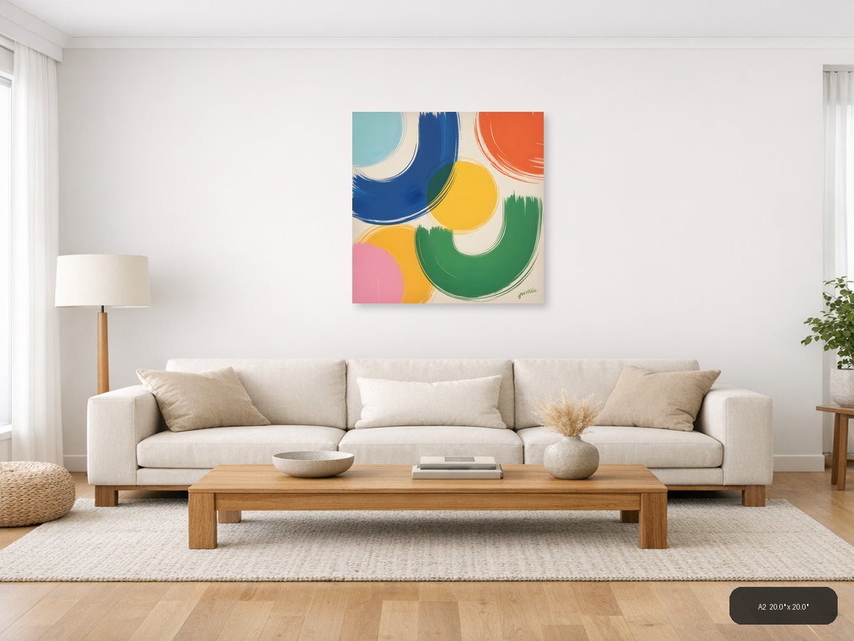 Colorful Abstract Circles Modern Wall Art — A2 / Living Room
