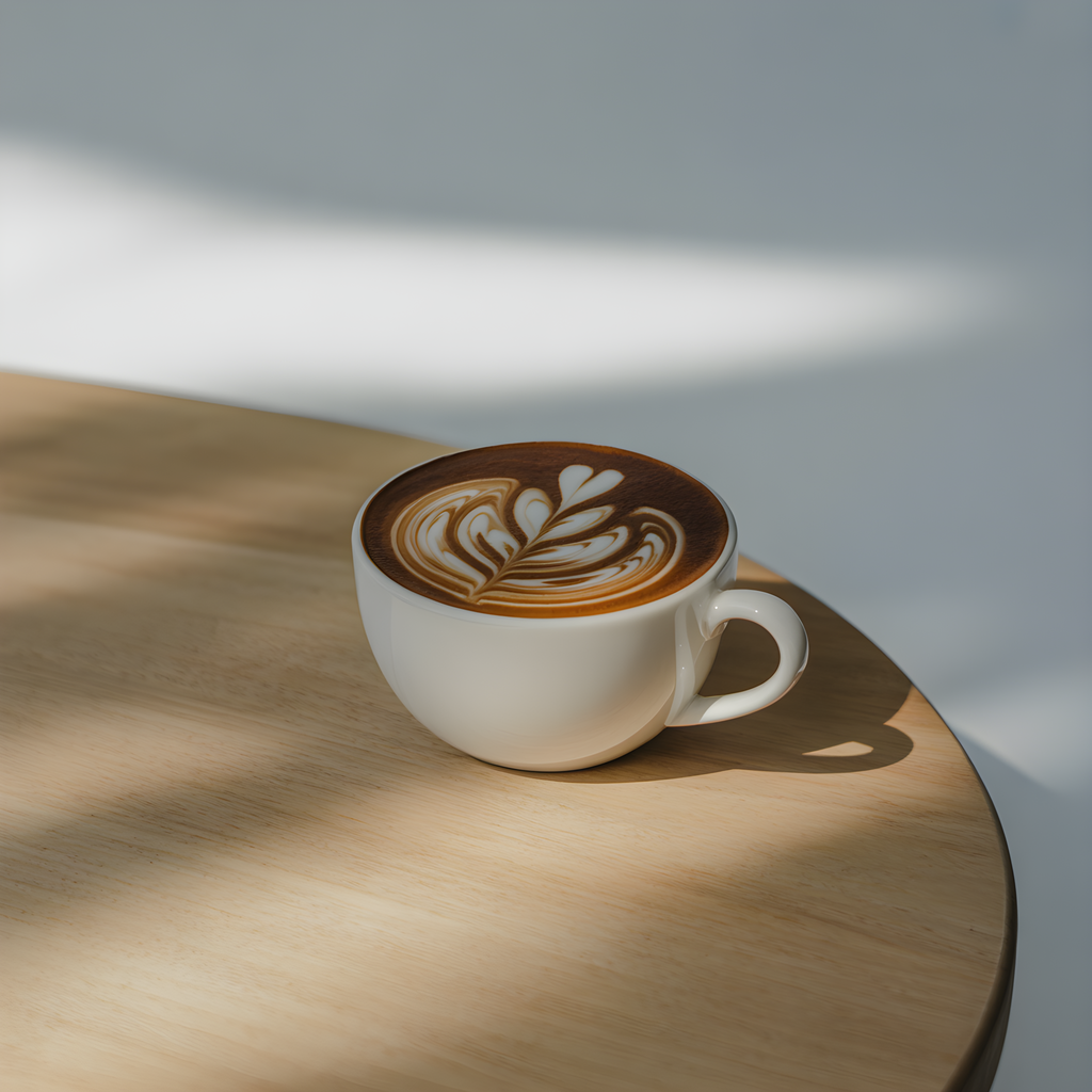 Minimalist Latte Art Coffee Cup Wall Art