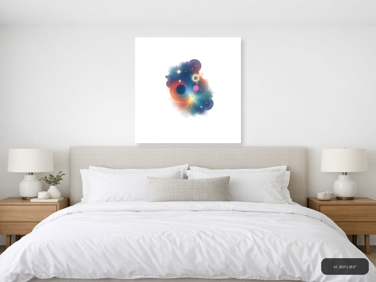 Cosmic Minimalist Abstract Galaxy Wall Art — A1 / Bedroom
