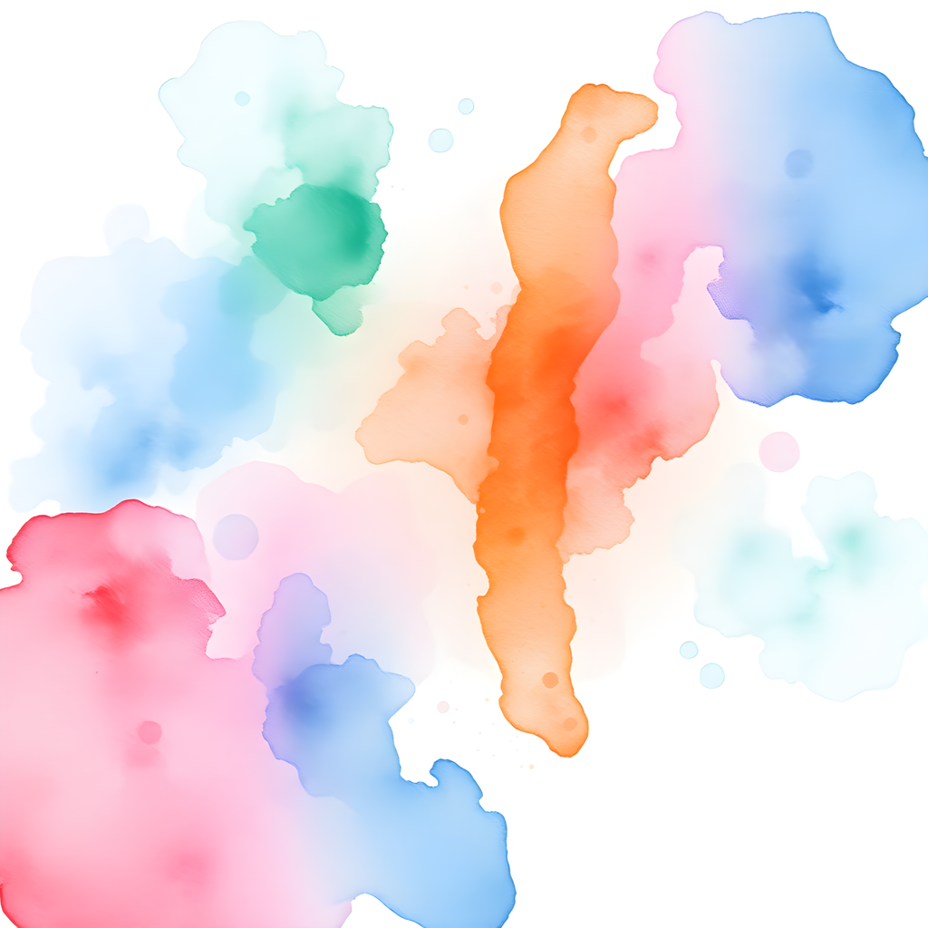 Colorful Watercolor Silhouettes Abstract Wall Art