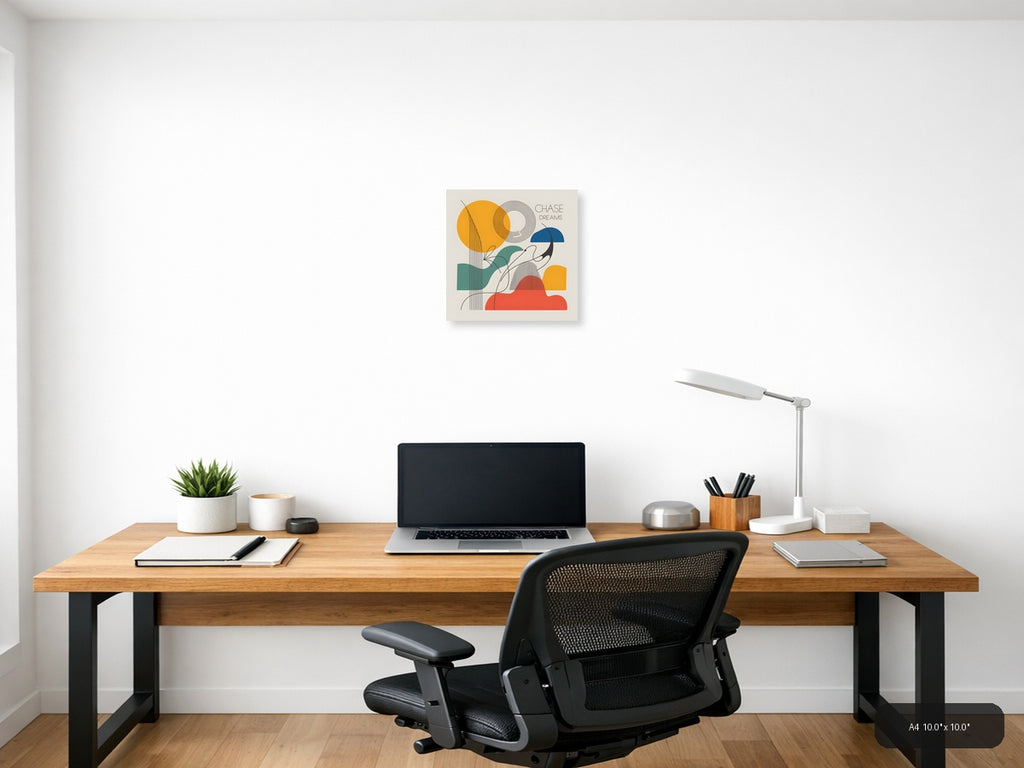Chase Dreams Abstract Line Art Geometric Wall Art — A4 / Office