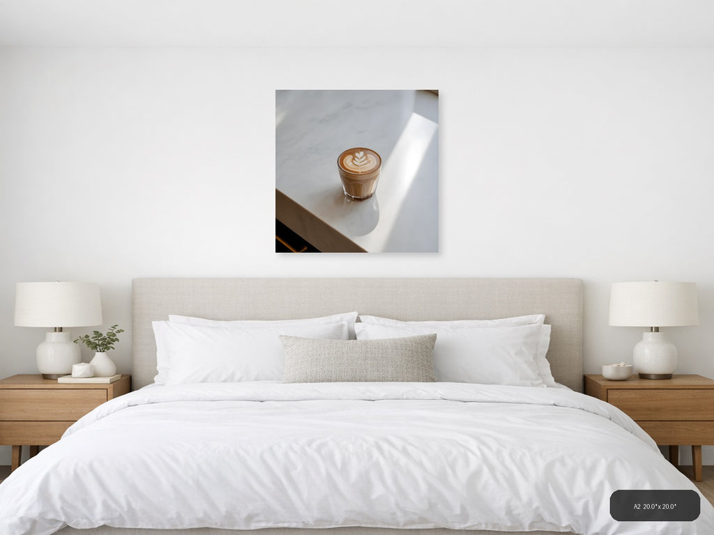 Minimalist Coffee Cup Latte Art Wall Art — A2 / Bedroom
