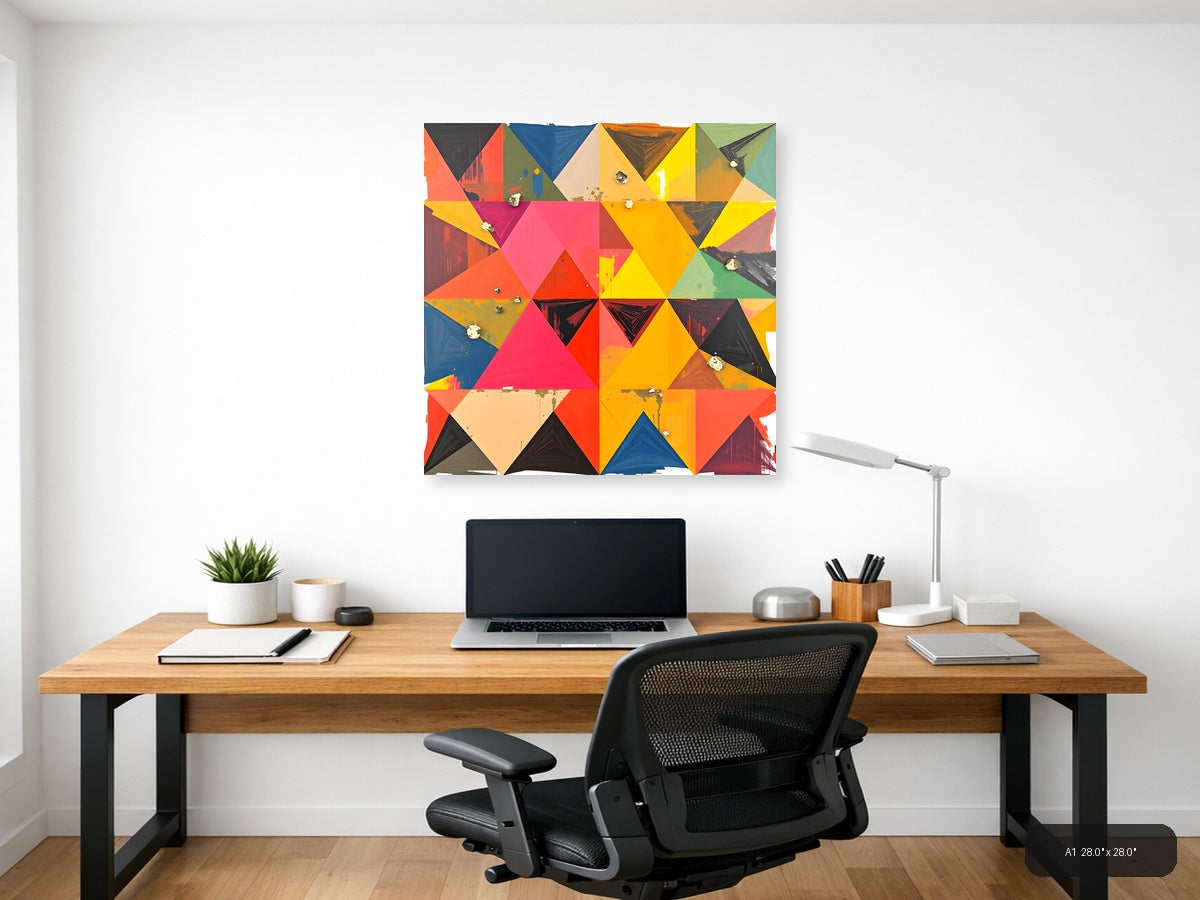 Colorful Geometric Triangle Abstract Wall Art — A1 / Office