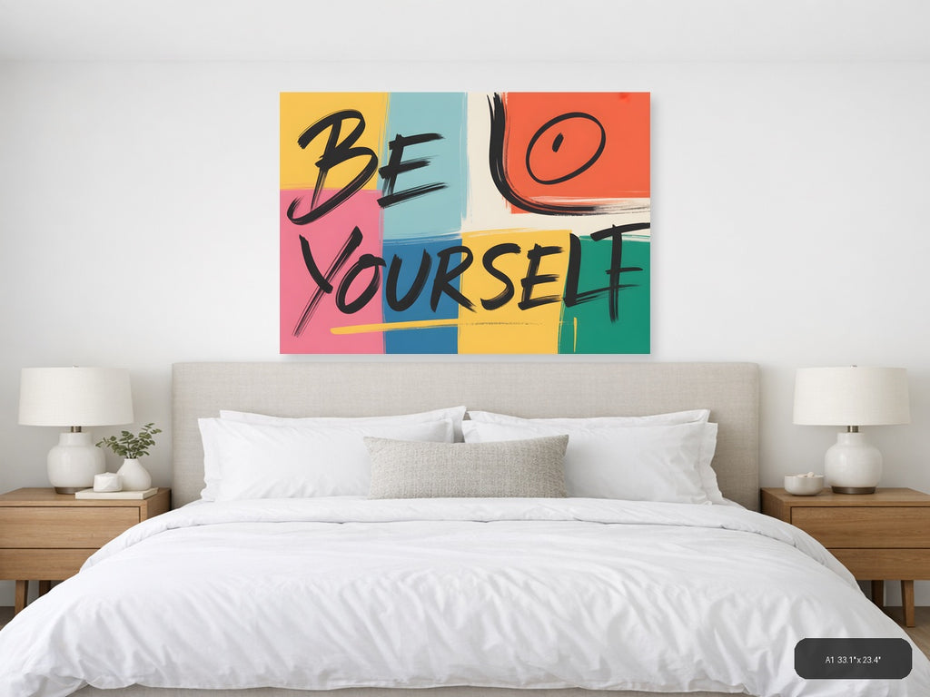 Be Yourself Abstract Colorblock Pop Art Wall Art — A1 / Bedroom
