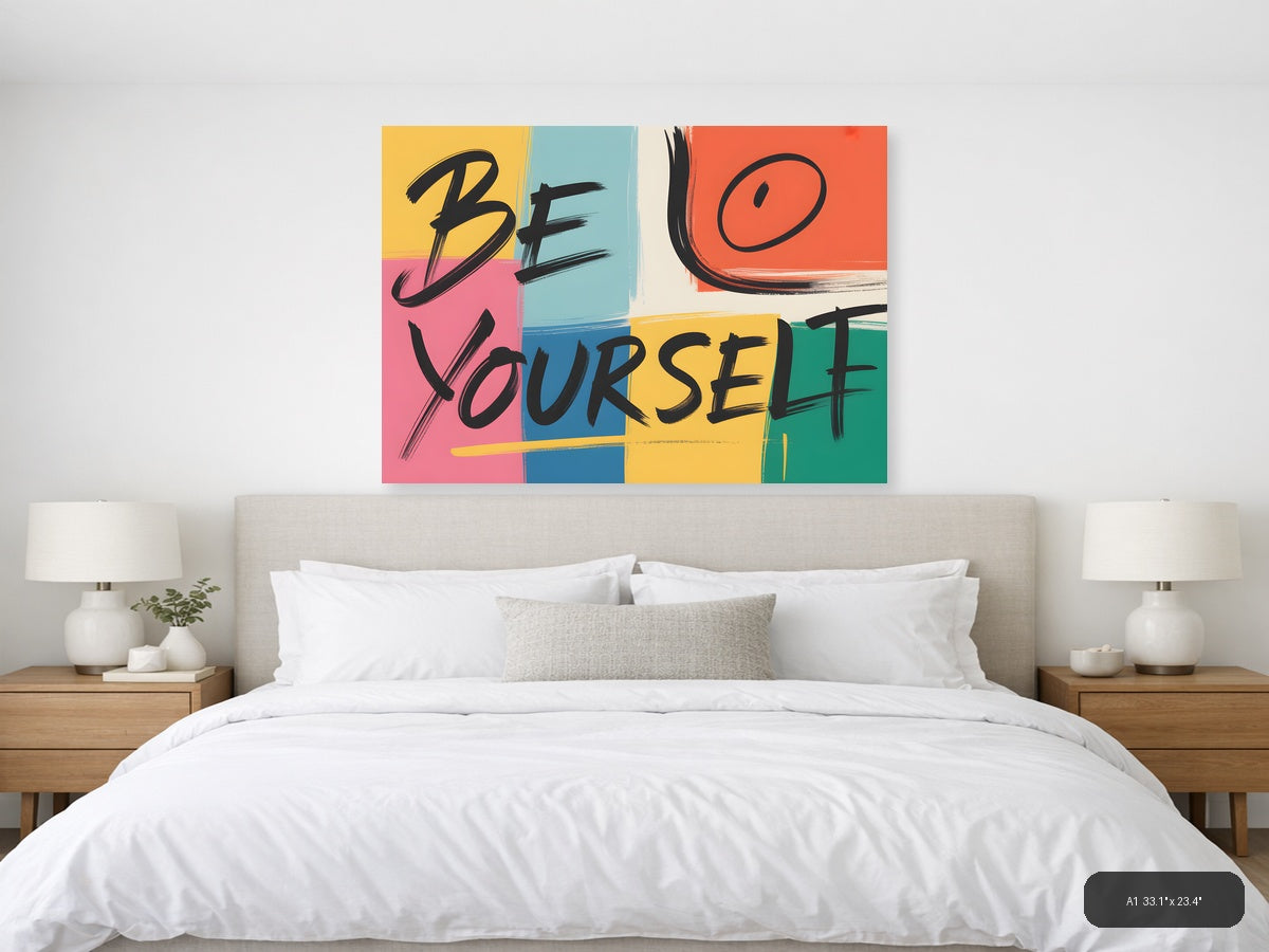 Be Yourself Abstract Colorblock Pop Art Wall Art — A1 / Bedroom