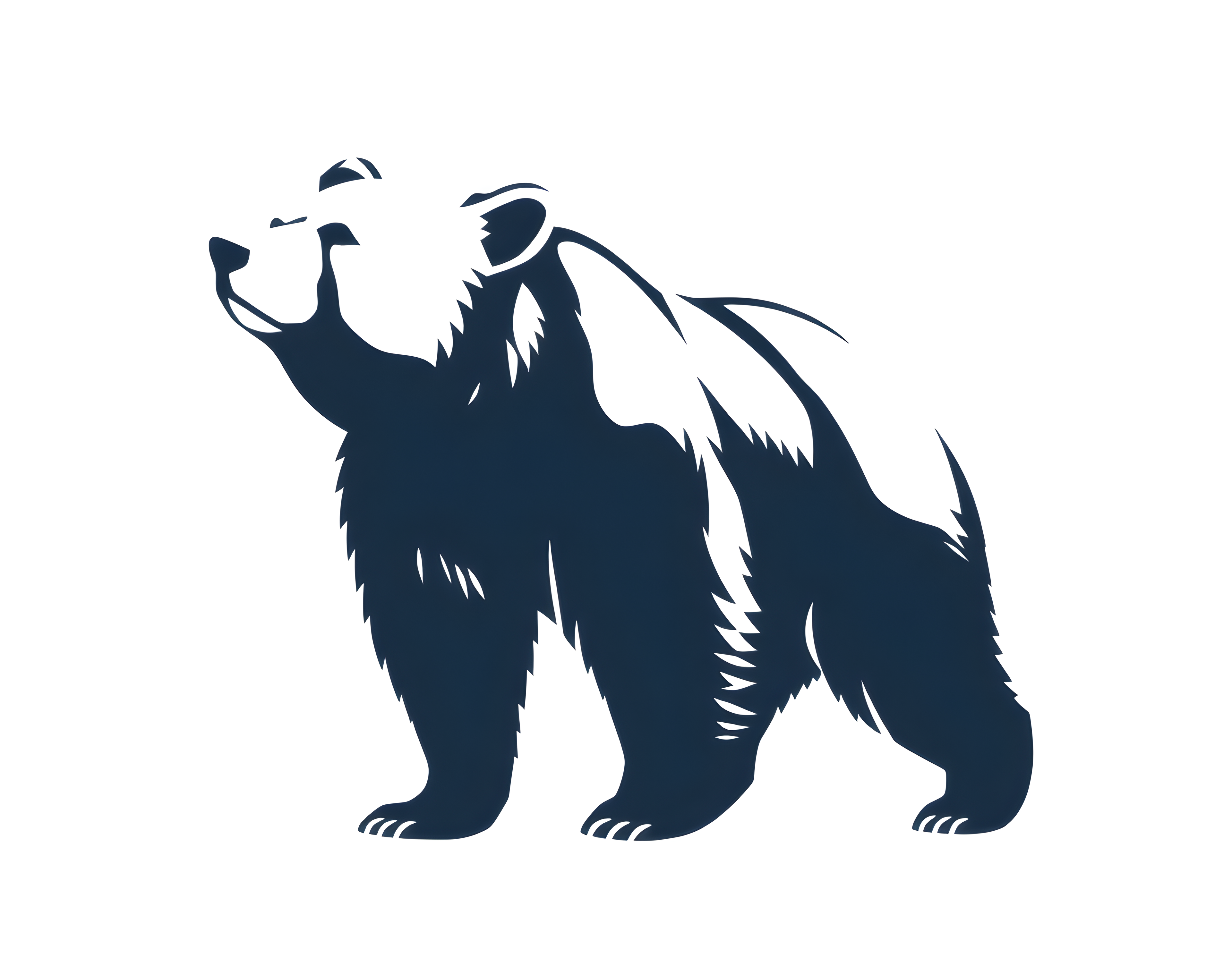 Minimalist Bear Silhouette Landscape Wall Art