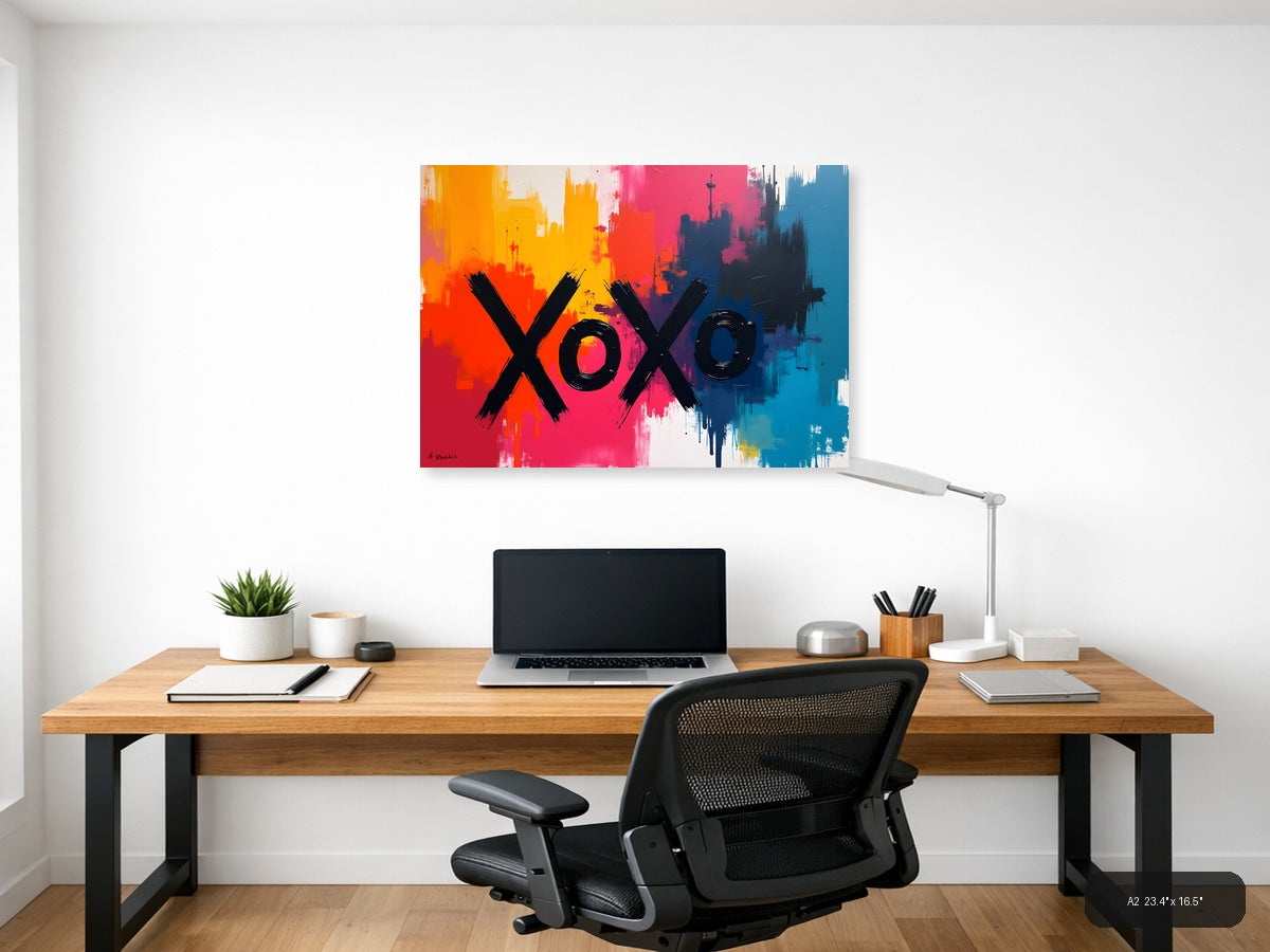 XOXO Abstract Colorful Urban Skyline Wall Art — A2 / Office