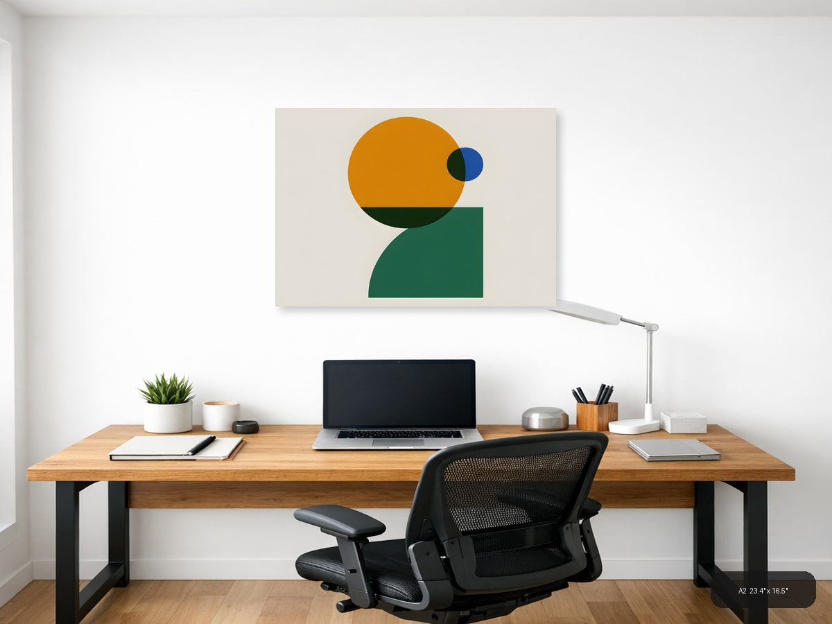 Minimalist Abstract Geometric Shapes Wall Art — A2 / Office