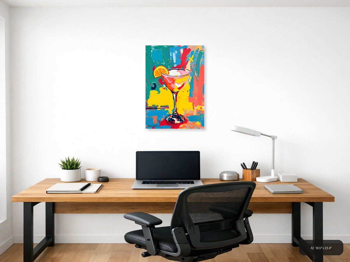 Vibrant Cocktail Abstract Pop Art Wall Art — A2 / Office