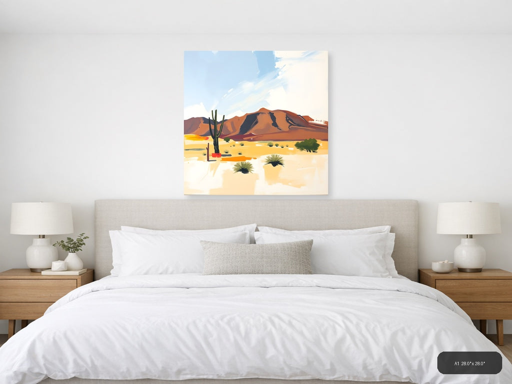 Desert Mountain Landscape Abstract Wall Art — A1 / Bedroom