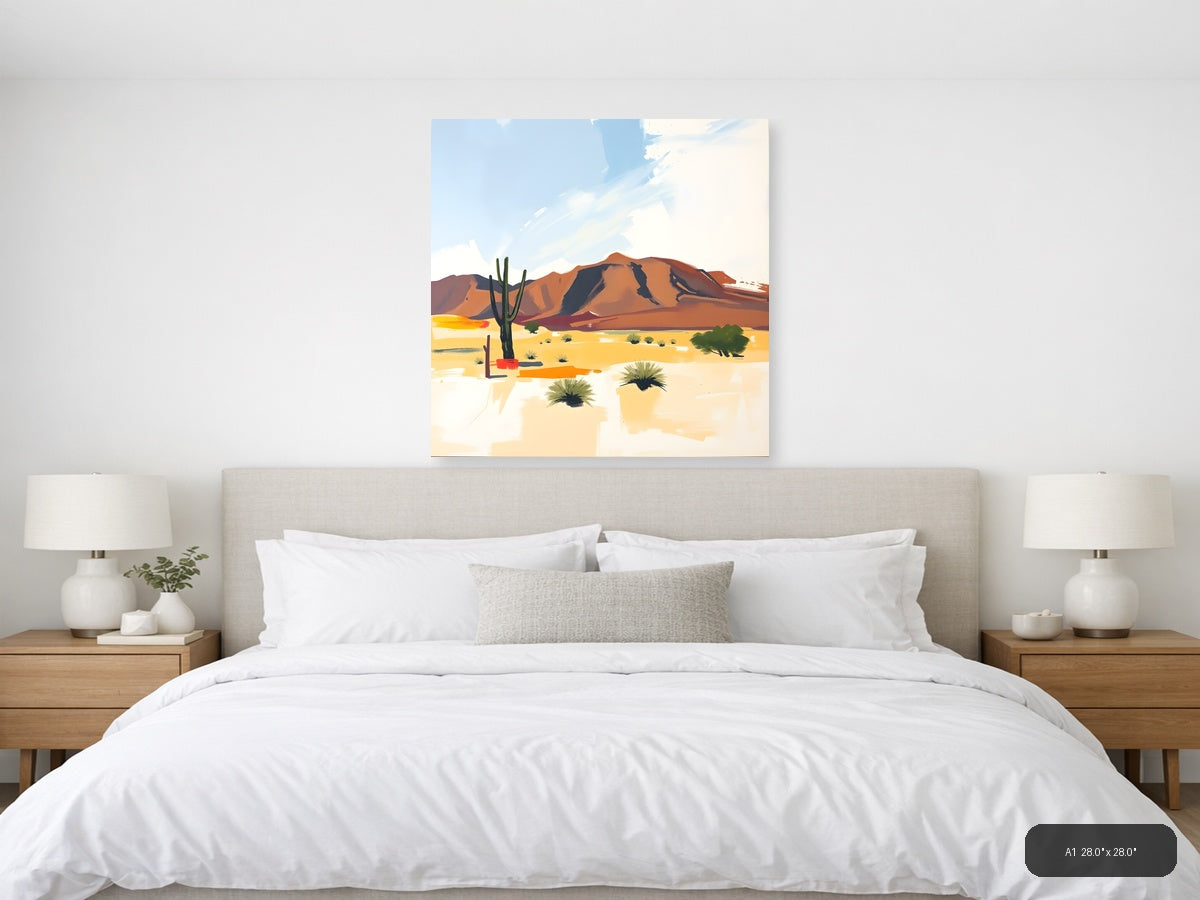 Desert Mountain Landscape Abstract Wall Art — A1 / Bedroom