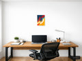 Bold Abstract Swirls Red Blue Yellow Wall Art — A4 / Office