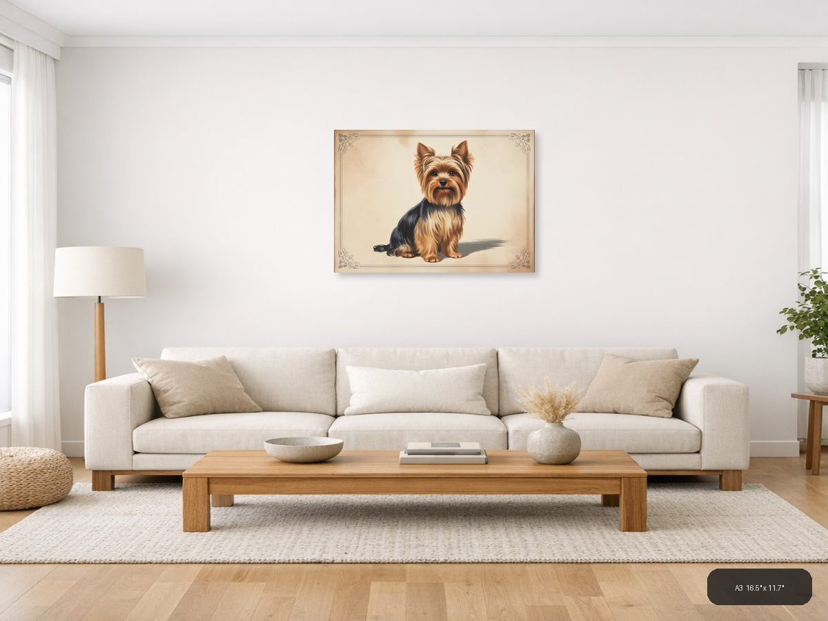 Vintage Shih Tzu Portrait - Classic Dog Wall Art — A3 / Living Room