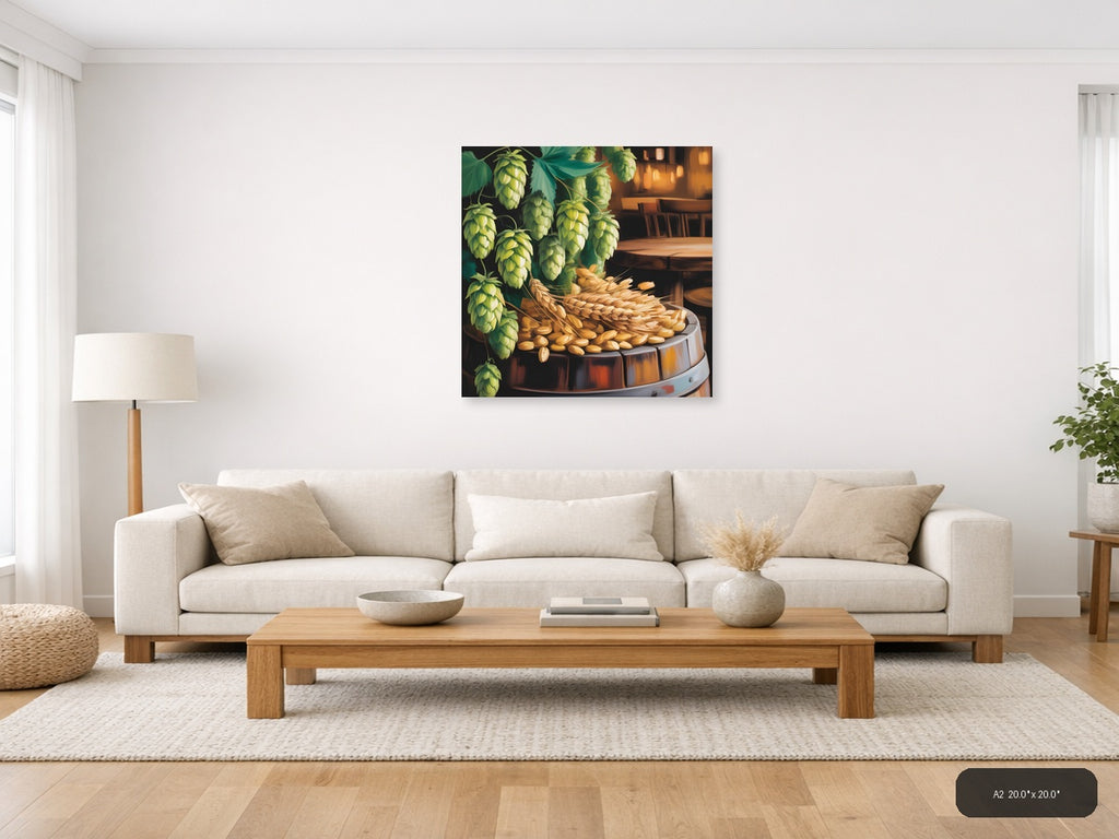 Hops and Barley Brewery Wall Art Print — A2 / Living Room