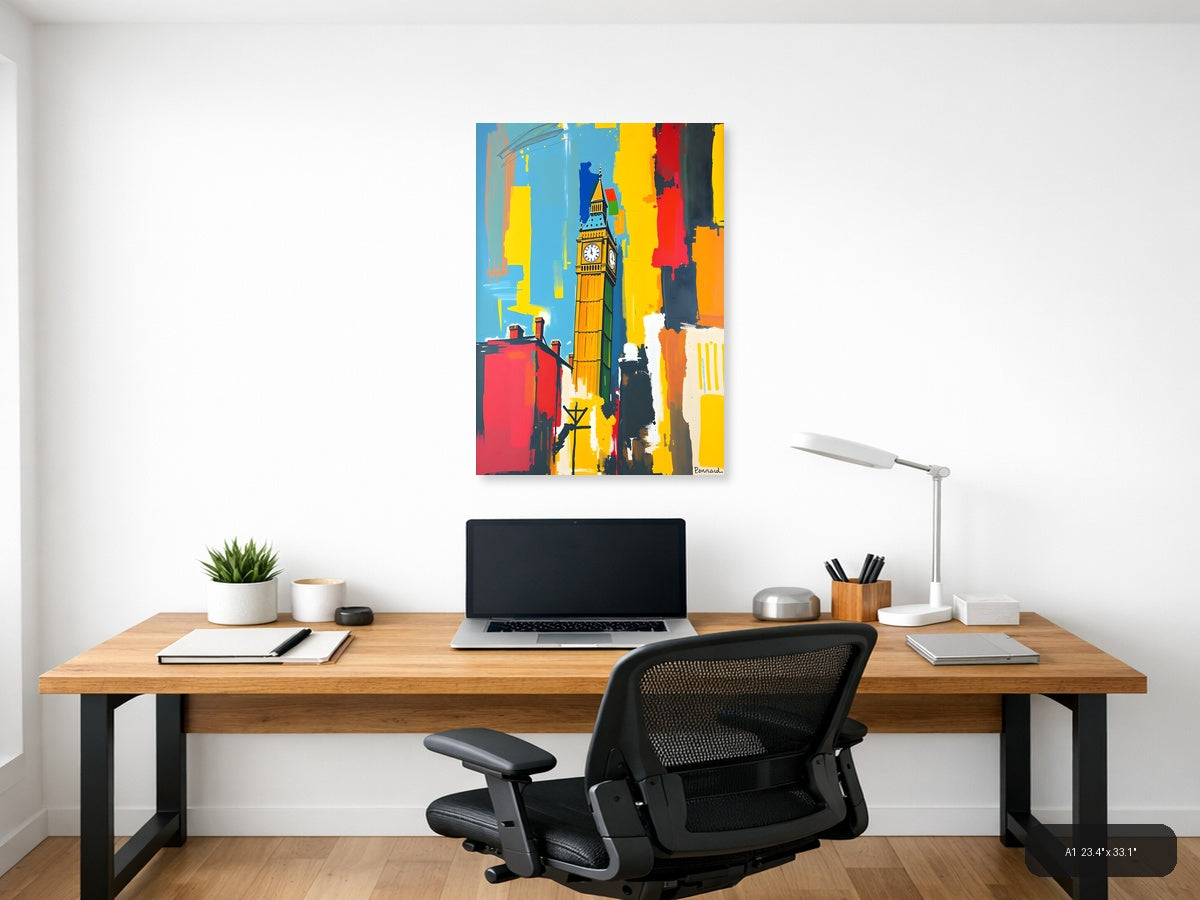 Big Ben London Abstract Colorful Pop Art Wall Art — A1 / Office