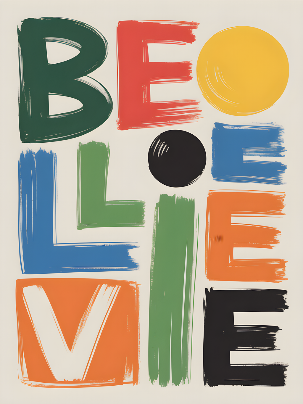 Be Yourself Abstract Geometric Colorful Wall Art